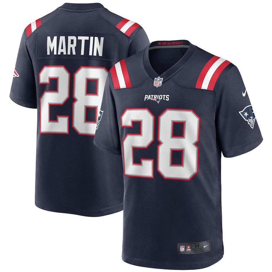 Men New England Patriots #28 Curtis Martin Nike Navy Game Retired Player NFL Jersey